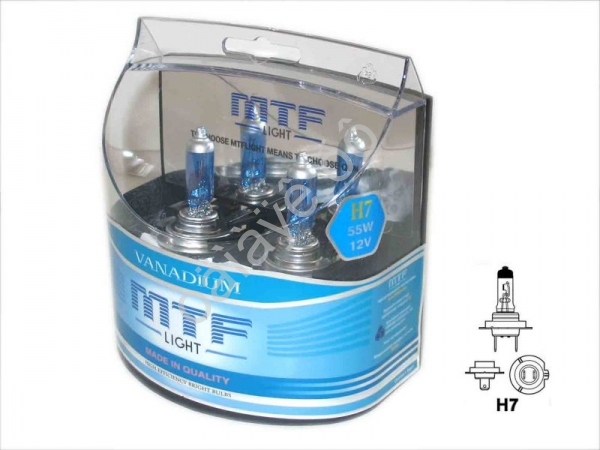 Набор ламп MTF H7 12V55W Vanadium 5000K (Корея)