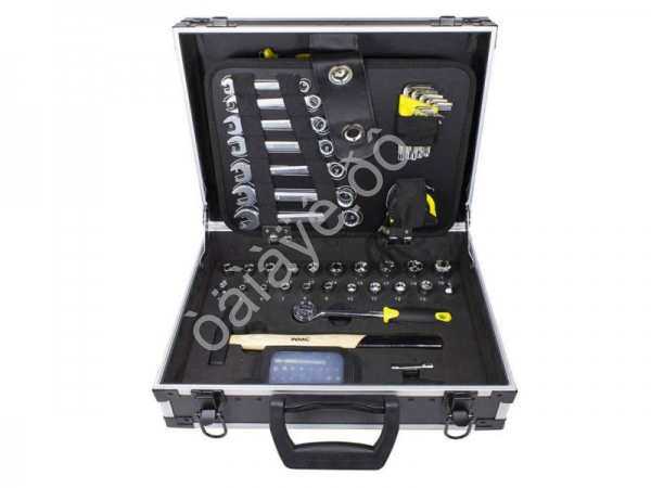 Набор инструментов 91пр. 1/4" 3/8" (6гр)(4.5-19мм),в аллюм. чемодане WMC TOOLS