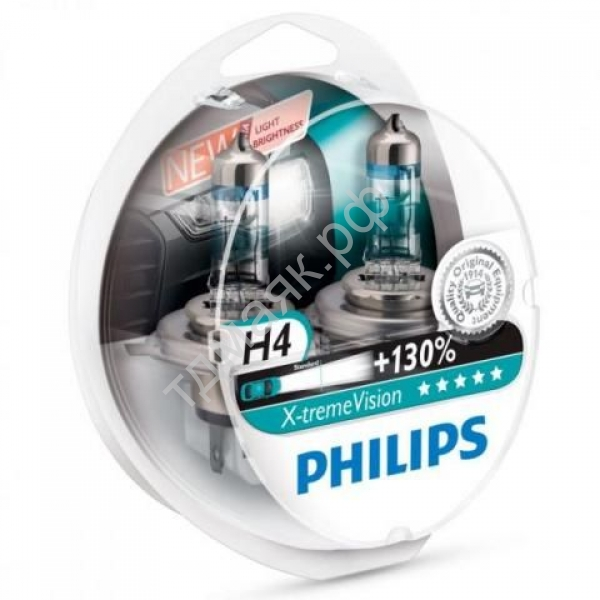 Лампа PHILIPS  H4 12V60/55W+130%  Х-TREME VISION