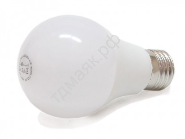 Лампа светодиодная "МАЯК" E27, 10W, 4000К, LED A60, AC 175-250V