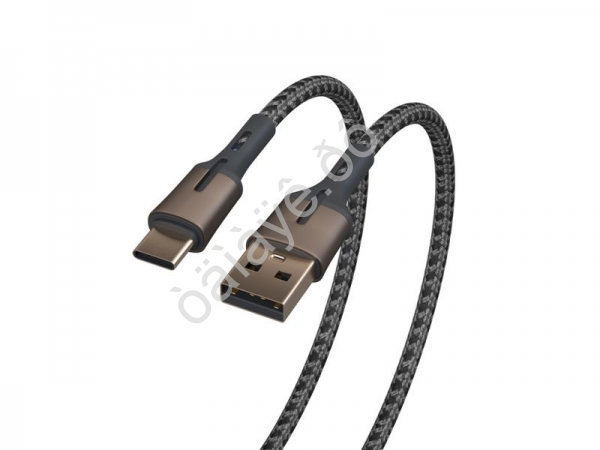 USB кабель Type-C, Авангард, 2м, 3А, черный, BY