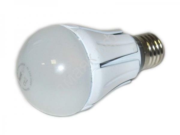 Лампа светодиодная "МАЯК" E27, 10W, LED Power chip, 10 диодов, AC 220-240V