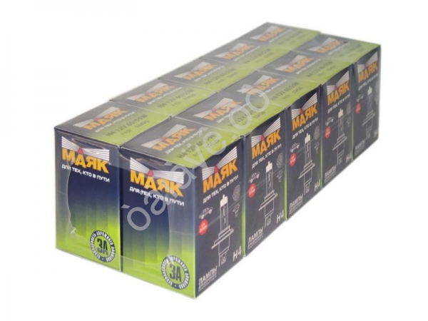 Лампа МАЯК H4 12V60/55W P43t (мин.уп.10шт) 10/400 Лампа МАЯК H4 12V60/55W P43t (мин.уп.10шт) 10/400