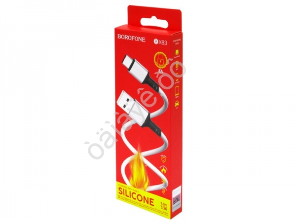 Дата-кабель USB-Type-C 1 м, 3А, белый BX83 Borofone Дата-кабель USB-Type-C 1 м, 3А, белый BX83 Borofone