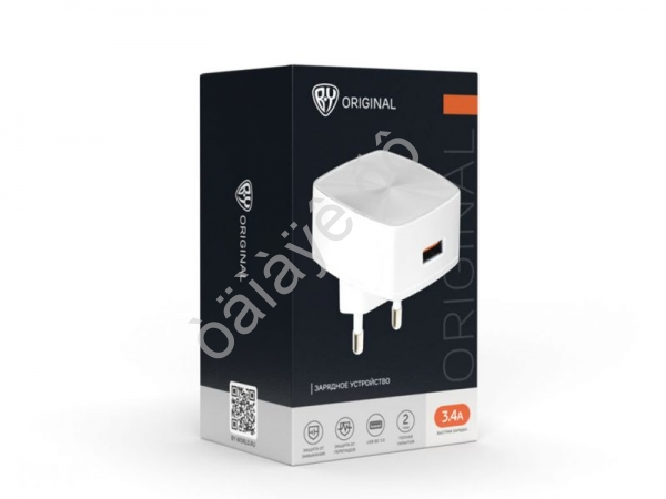 СЗУ USB, 220В, 1 USB, 3.4А, Экстрим, QC3.0, BY