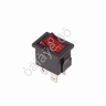 Выключатель клавишный 250V 6А (4с) ON-OFF красный с подсветкой Mini (RWB-207, SC-768) REXANT