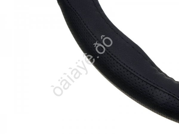 Оплётка на руль ЕРМАК кожа PU, размер 38 см, перфорированная вставка, черная