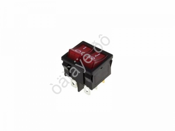 Выключатель клавишный 250V 6А (6с) ON-OFF красный с подсветкой ДВОЙНОЙ Mini (RWB-305) REXANT