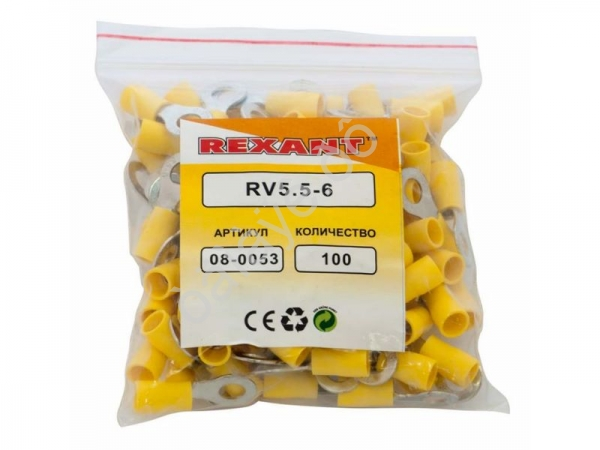 Клемма с изол. кольцо REXANT Ø6,5мм 4-6мм VR5,5-6 (100шт)