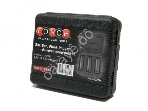 F4032ТН Набор 1/2" тонкостен. ударн. головок 44585(17/19/21)ТН 3пр /1/24