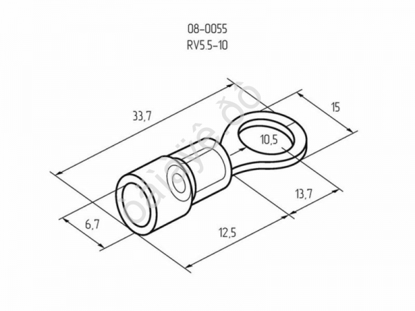 Клемма с изол. кольцо REXANT Ø10,5мм 4-6мм VR5,5-10 (100шт) Клемма с изол. кольцо REXANT Ø10,5мм 4-6мм VR5,5-10 (100шт)