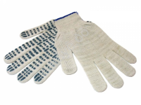 Перчатки х/б с ПВХ 10кл. 4-х нитка белые/10/500