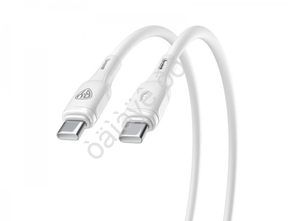 Кабель Type C-Type C BY Twist, 60Вт, 1 м, 5A, гибкий силикон, белый