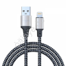USB кабель Lightning 1м ткан. оплетка 2А, FORZA 1/12 USB кабель Lightning 1м ткан. оплетка 2А, FORZA 1/12