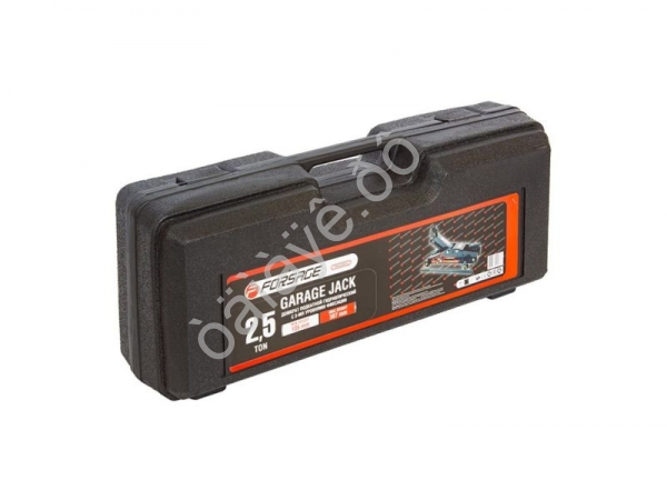 Домкрат подкатной  гидравлический 2,5т с фиксацией (h min 140мм, h max 387мм) в кейсе с резиновой