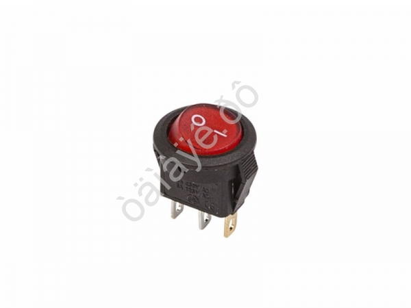 Выключатель клавишный круглый 250V 3А (3с) ON-OFF красный с подсветкой Micro (RWB-106, SC-214) REXANT
