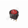 Выключатель клавишный круглый 250V 3А (3с) ON-OFF красный с подсветкой Micro (RWB-106, SC-214) REXANT