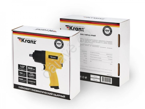 Пневмогайковерт KRANZ 1/2" 868Нм, Пневмогайковерт KRANZ 1/2" 868Нм,