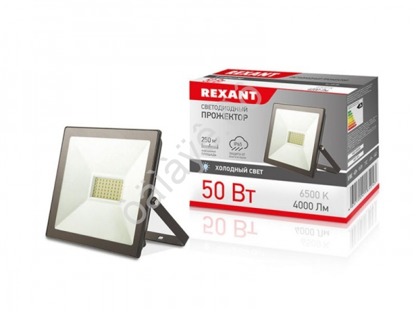 Прожектор светодиодный 50 Вт, 6500К, IP65, REXANT