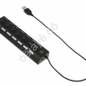 Хаб-USB 7xUSB2.0 BY с выключателями, кабель USB(A) 15см, пластик, чёрный