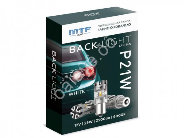 Светодиодная лампа MTF Light цоколь P21W, белый, 12V, 25W, CAN-BUS, для ДХОзадний ход, шт. Светодиодная лампа MTF Light цоколь P21W, белый, 12V, 25W, CAN-BUS, для ДХОзадний ход, шт.