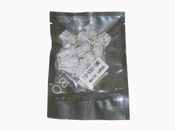 Светодиод 12V T10 1SMD (5050) W2,1x9,5D WHITE "Маяк" /10
