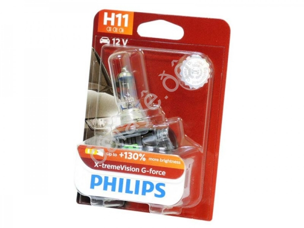 Лампа PHILIPS H11 12V55W+130%  X-tremeVision G-force