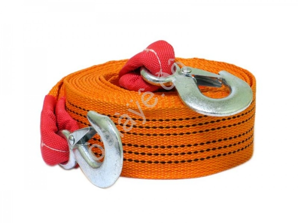 Трос буксировочный лента МАЯКАВТО™   10т, 6м, шириной 60мм с крюками в сумке /1/4