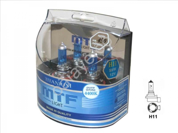 Набор ламп MTF H11 12V55W Titanium 4400K (Корея)