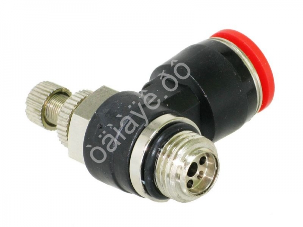 Фитинг цанговый регулятор расхода воздуха L-обр 1/8х10 наруж. резьба Фитинг цанговый регулятор расхода воздуха L-обр 1/8х10 наруж. резьба