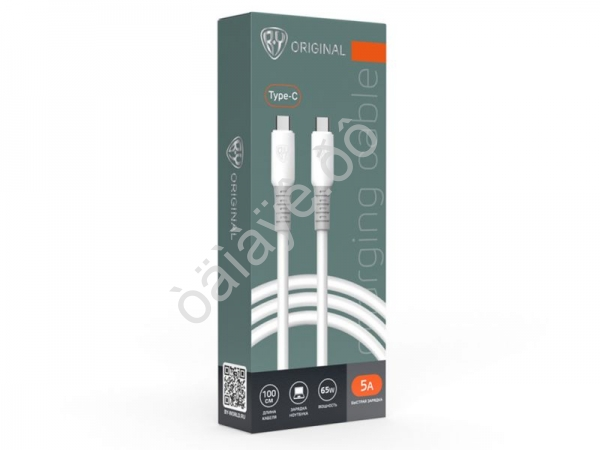 Дата-кабель универ. Powerful Type-C-Type-C, 1м, 3А, Быстрая зарядка PD, 65 W, белый BY Дата-кабель универ. Powerful Type-C-Type-C, 1м, 3А, Быстрая зарядка PD, 65 W, белый BY