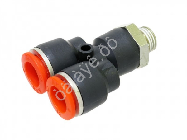 Фитинг пластик PU тройник-разветвитель 1/4 х 12mm наруж. резьба