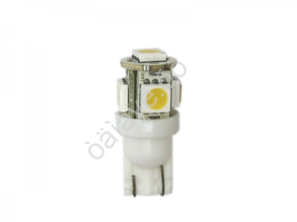 Светодиод Т10 -  5SMD  5050 белый  (блистер, 2шт) 1/500_