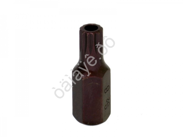 Бита М8 SPLINE, 12 лучей, L=30mm с отверстием МАЯКАВТО™ 1/10/80/800_ Бита М8 SPLINE, 12 лучей, L=30mm с отверстием МАЯКАВТО™ 1/10/80/800_