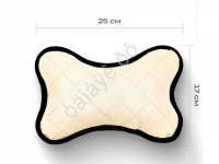 Подушка в авто из эко-кожи, цвет бежевый (2шт)