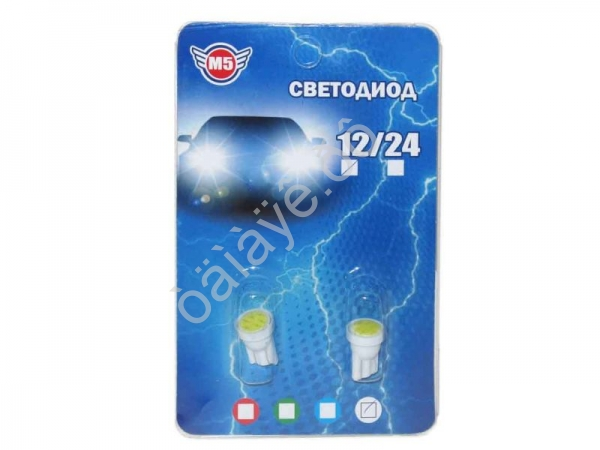 Светодиод Т10 COB-6C белый (блистер 2шт) 1/500_