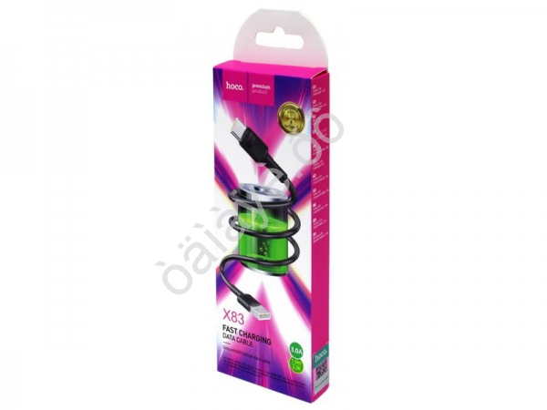 Дата-кабель универ. USB--Type-C 1м, 2,4А, черный HOCO X83 (33шт в уп) Hoco