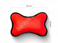 Подушка в авто из эко-кожи, цвет красный (2шт)