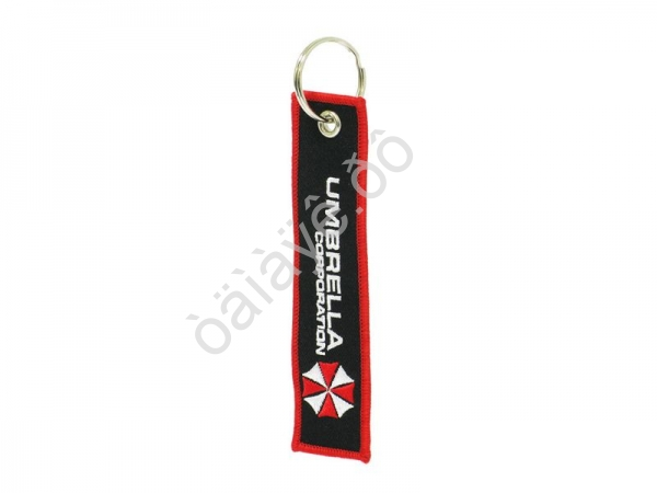 Брелок из ткани "Umbrella corporation" с вышивкой 3х13 см