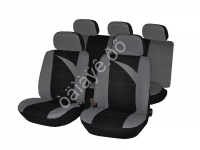 Чехлы на сиденья "NEW GALAXY" , 9пр. полиэстр, Дельта, черный/серый /1/2