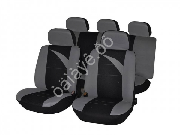 Чехлы на сиденья "NEW GALAXY" , 9пр. полиэстр, Дельта, черный/серый /1/2
