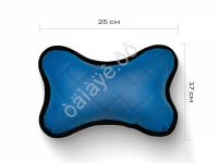 Подушка в авто из эко-кожи, цвет синий (2шт)