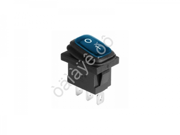 Выключатель клавишный 250V 6А (3с) ON-OFF синий  с подсветкой  Mini ВЛАГОЗАЩИТА REXANT