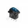 Выключатель клавишный 250V 6А (3с) ON-OFF синий  с подсветкой  Mini ВЛАГОЗАЩИТА REXANT