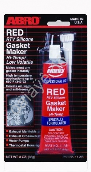 Герметик силиконовый "ABRO" 85гр.красный/12 Герметик силиконовый "ABRO" 85гр.красный/12