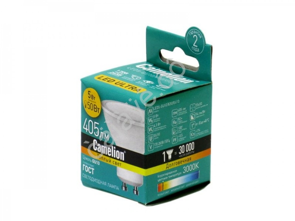 Лампа светодиодная "Camelion" LED5-GU10/830 5Вт Лампа светодиодная "Camelion" LED5-GU10/830 5Вт