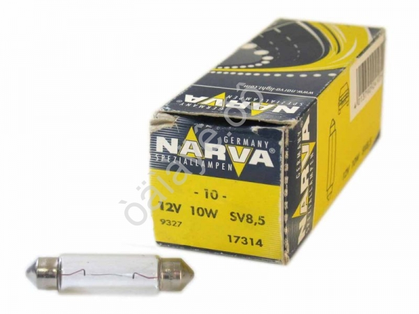 Лампа Narva С12-10W SV 8.5-8 двухцокольная удлинённая 17314 /10 Лампа Narva С12-10W SV 8.5-8 двухцокольная удлинённая 17314 /10