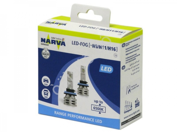 Лампа Narva H11/H8/H16 6500K Range Performance LED Лампа Narva H11/H8/H16 6500K Range Performance LED