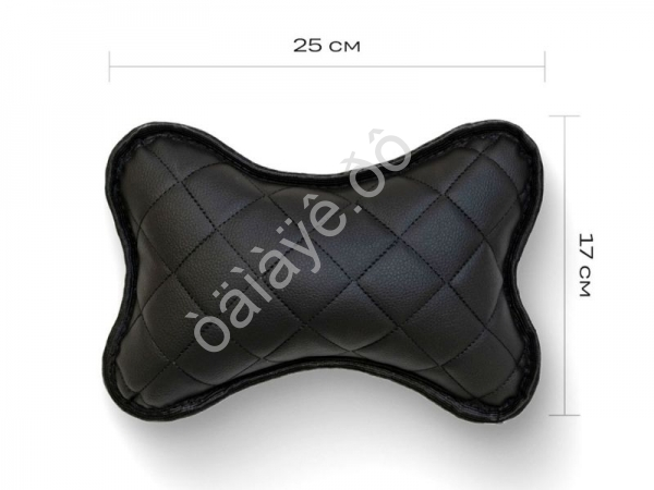 Подушка в авто из эко-кожи, цвет черный/черный (2шт) Подушка в авто из эко-кожи, цвет черный/черный (2шт)