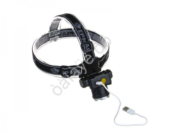 Фонарь на голову Ермак 7*6см 3реж. аккум. USB кабель 1500мАч